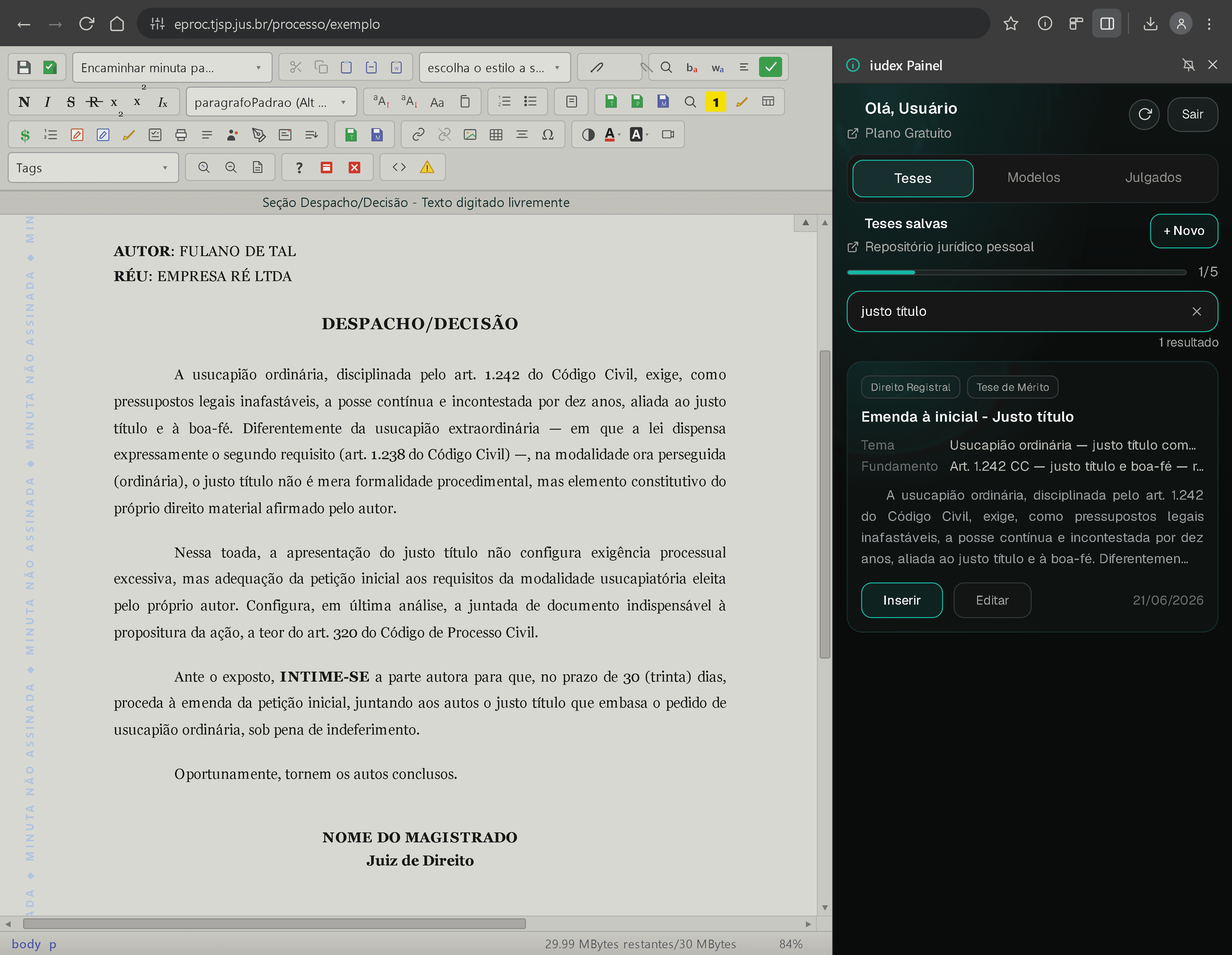 iudex Painel integrado ao eProc